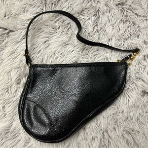 Christian Dior small black saddle bag